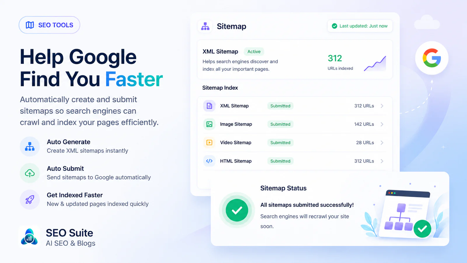 Sitemap & Indexing interface